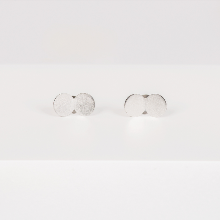 double dot shaped stud earrings