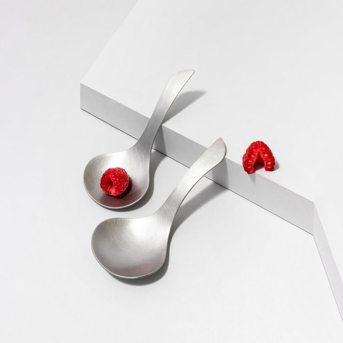 set of 2 stainless steel teaspoons
