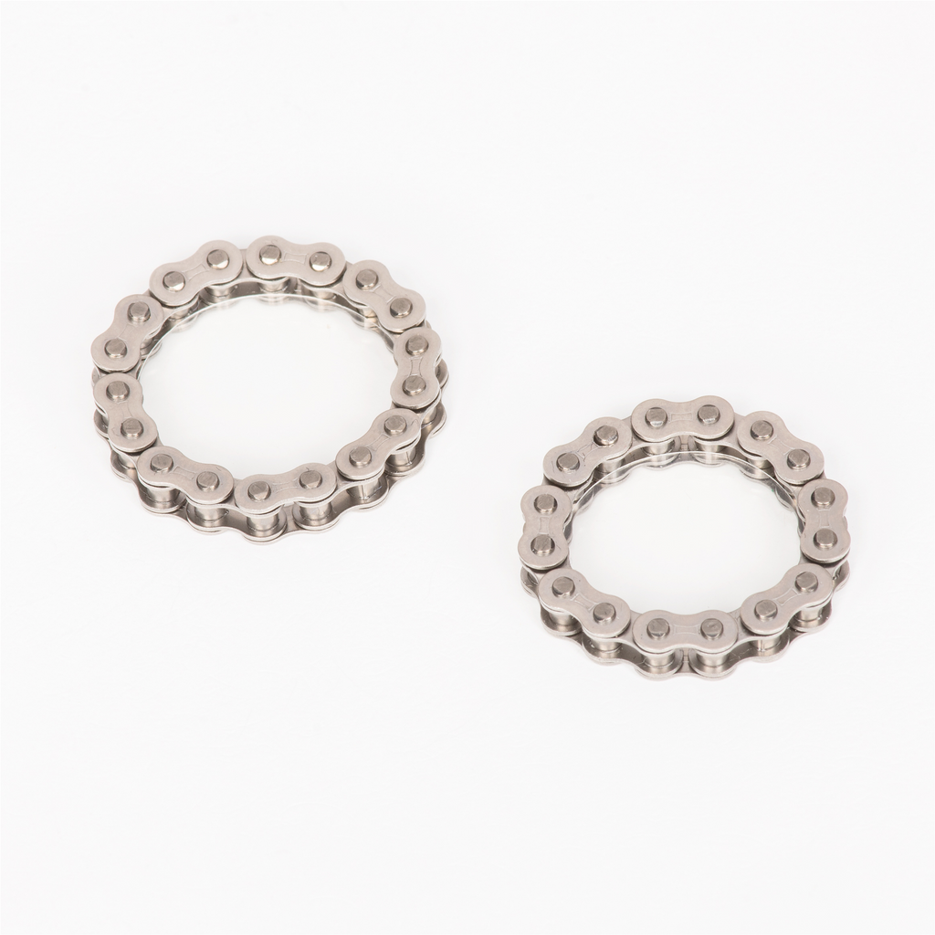 set of 2 stainless steel miniature bike chain rings