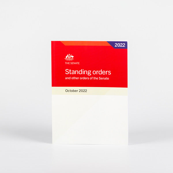 front cover of book "Senate Standing Orders and other orders of the Senate"