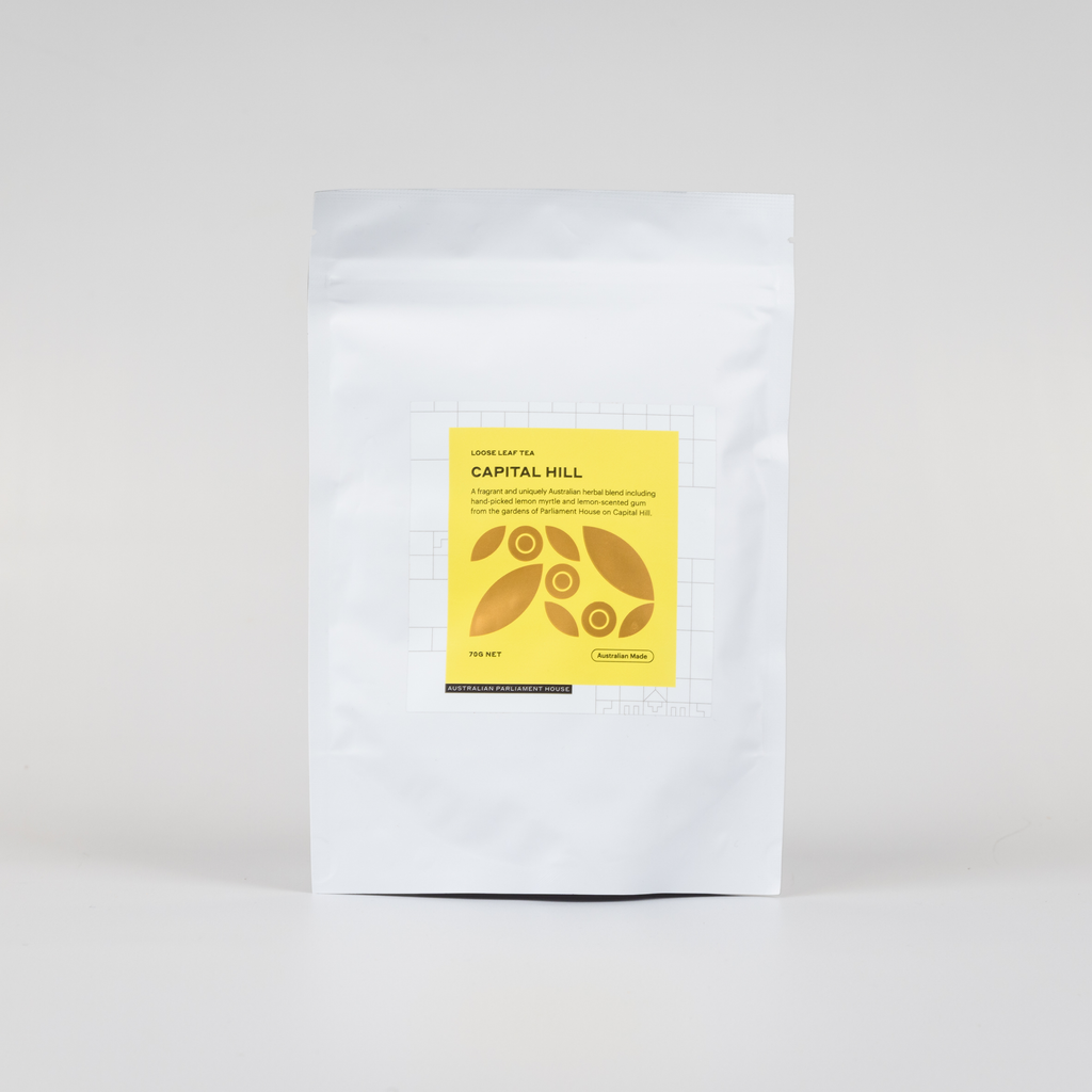 capital hill loose leaf tea 70g in resealable plastic packaging