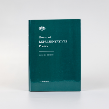 front cover of a book titled 'House of Representatives Practice'