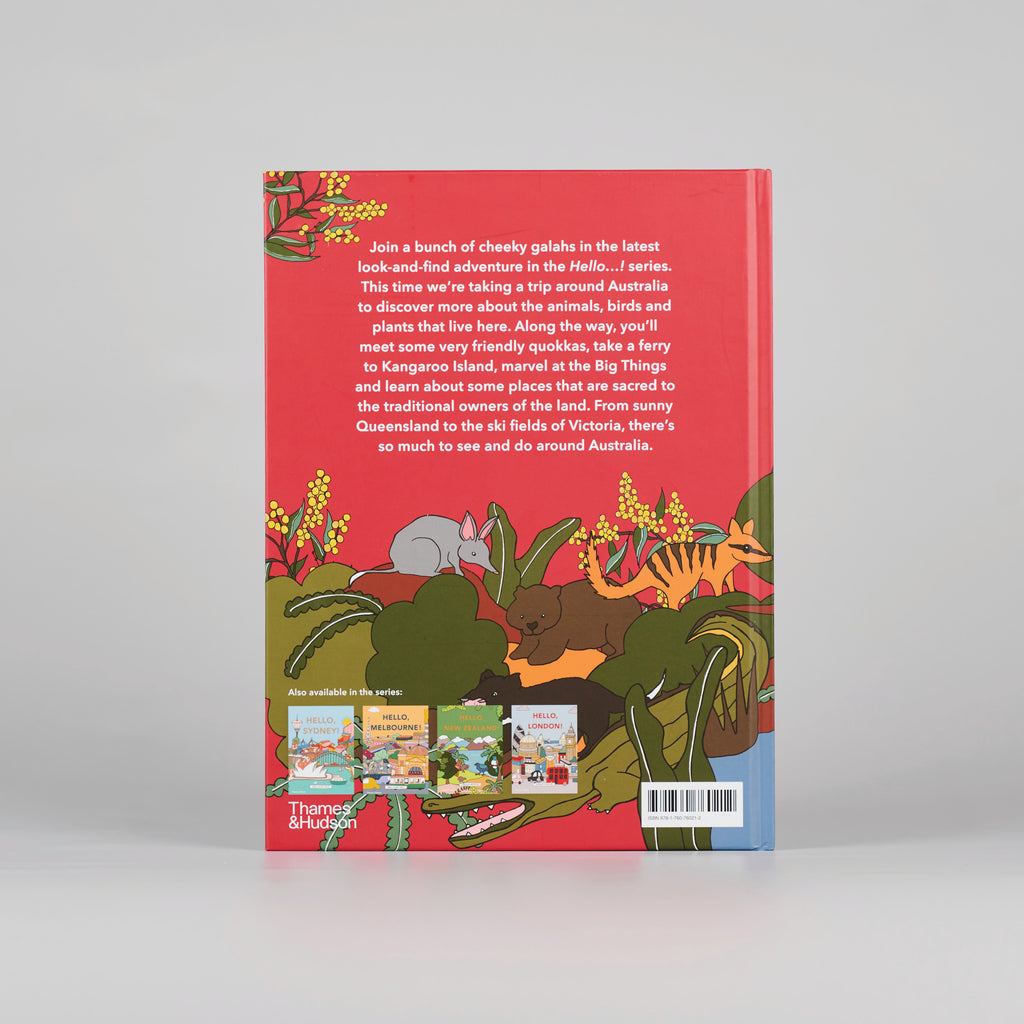 back cover of a book titled 'Hello, Australia!'