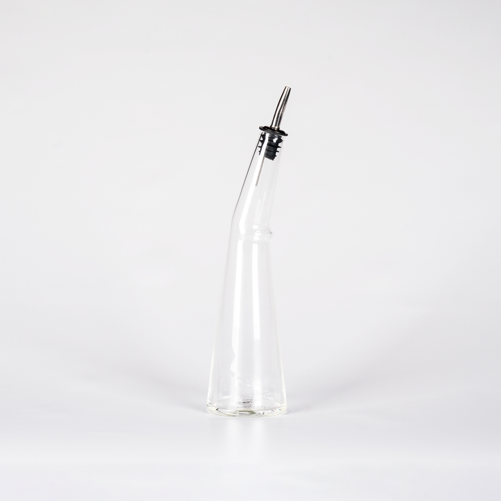 Clear Glass Olive Oil Bottle with Pouring Spout