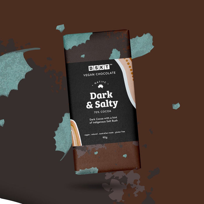 dark and salty chocolate bar 90g