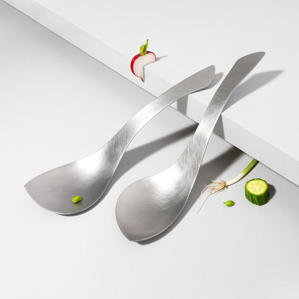 Set of 2 Large Stainless Steel Serving Spoons