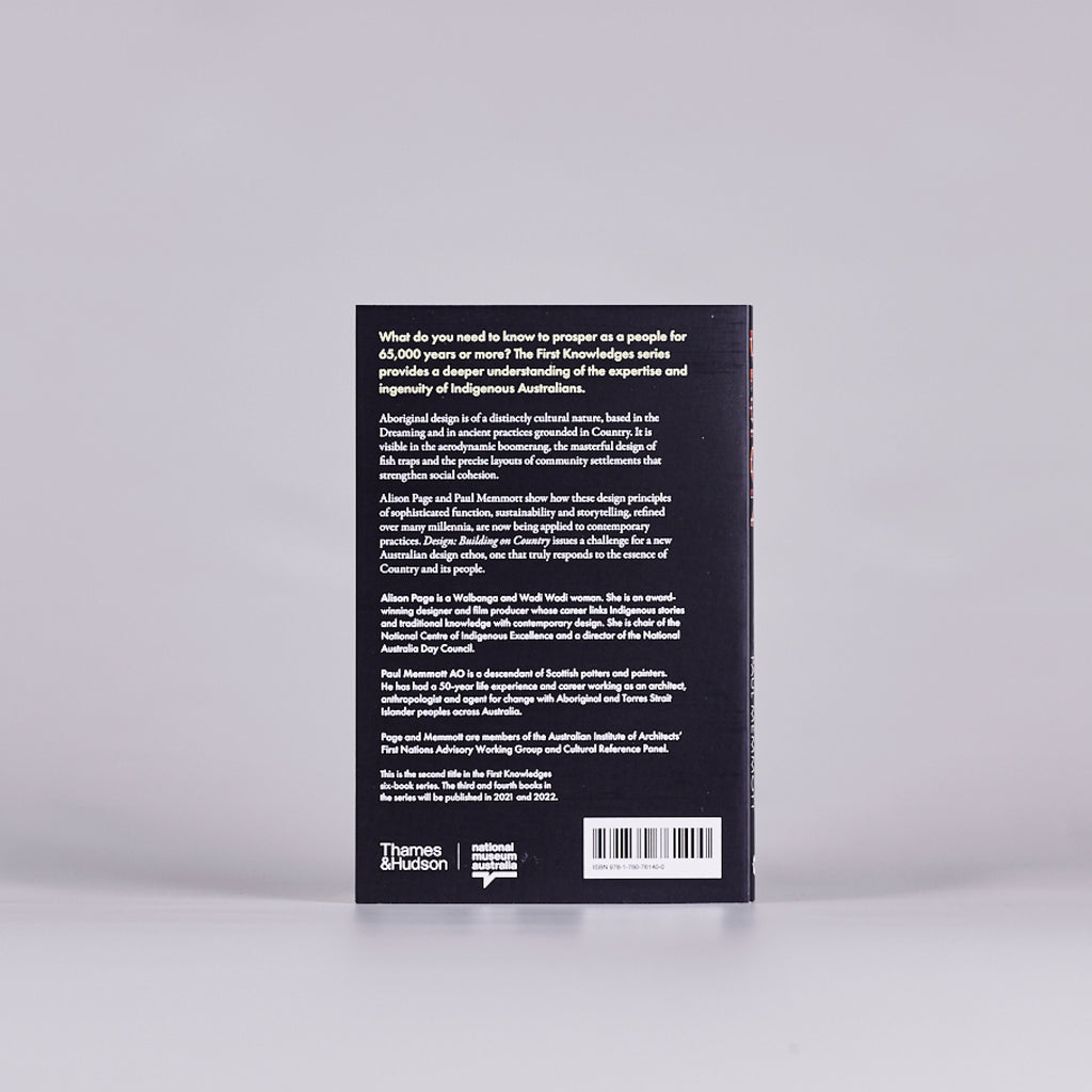 Back cover of a book called 'Building on Country'.