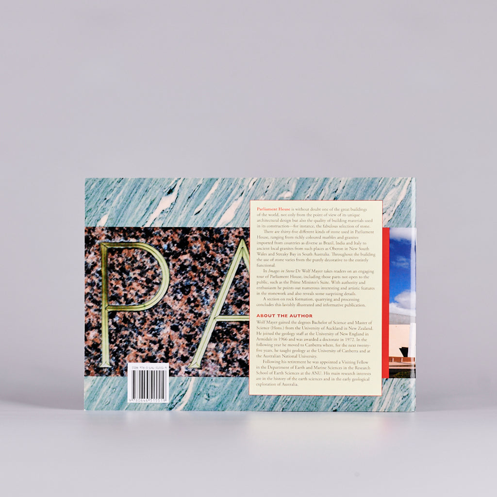 Back cover of a book titled 'Images in Stone'.