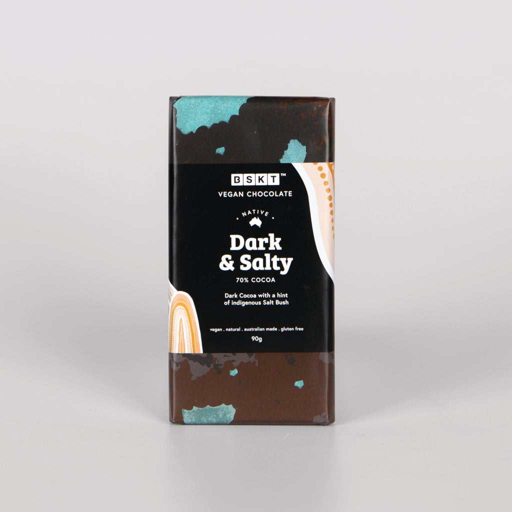 dark and salty chocolate bar 90g
