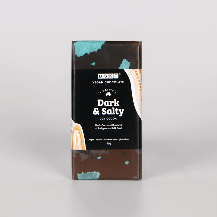 dark and salty chocolate bar 90g